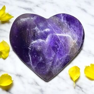 Dream Amethyst Crystal Heart Carving‎ (#4)